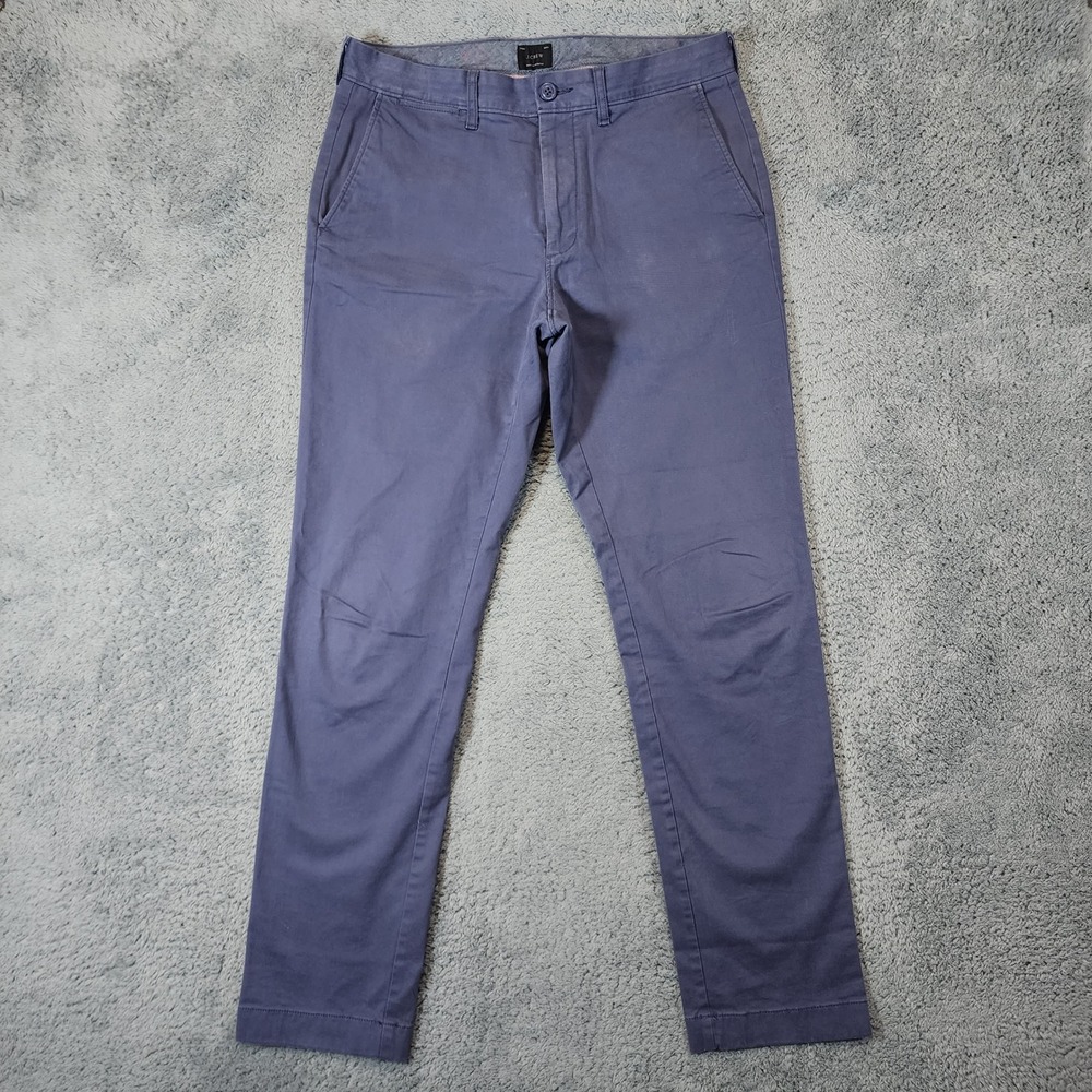 J Crew 770 Straight Pants Mens 30x32 Chinos Blue Stretch Cotton Casual Minimal